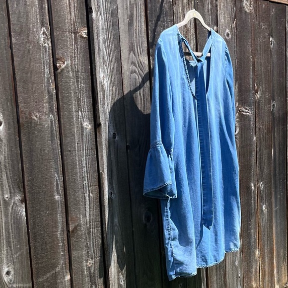 Cloth & Stone blue tencel sheath dress size LP - Picture 17 of 17